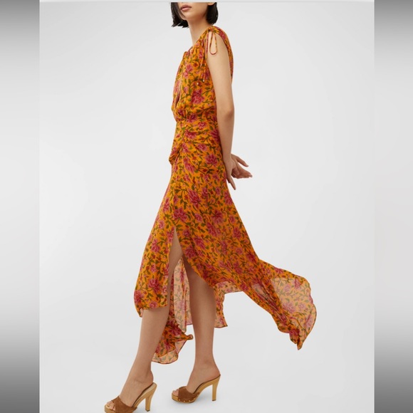 Veronica Beard Dovima Silk Dress | Orange Floral | NWT - Picture 3 of 6